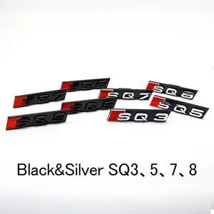 3D Car Grille Emblem Badge, Sq 3/5/7/8 Logo, Hot Upgrade Accessory for Multiple Models, Fits Sq 3 5 7 8 Cars