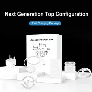 6-in-1 Magnetic Charging & Audio Kit – 20W Fast Charge Power Bank, Wireless Charger, Bluetooth 5.3 Earbuds, Type-C & Lightning Cables, Adapter, Enhanced Magnetic Ring, All-in-One Travel Set for Android & iOS Devices