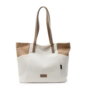 New Large Capacity Shoulder Crossbody Canvas Tote Bag Handbag Fashion Trendy Versatile Casual Color Block Women's Bag