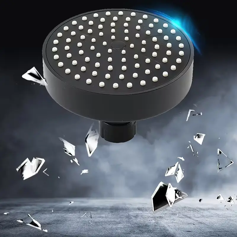 1-Piece Black High-Pressure Shower Head with Soft Silicone Anti-Clog Nozzles, Universal Replacement Showerhead for Low Water Pressure, Suitable for Apartments, Older Homes and Household Bathrooms