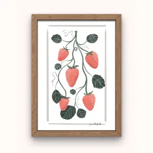 Strawberries High Quality Art Print