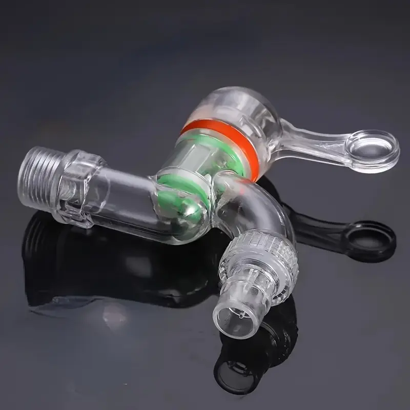 1pc, Modern Style Transparent Plastic Faucet, 9.98cm Home Hardware, Easy Assemble Household Tap, Freeze-resistant Washing Machine Spigot for Outdoor Garden Tool