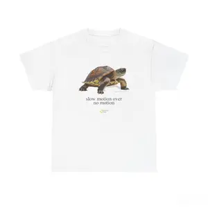 Slow Motion Turtle T-shirt - Unisex casual cotton vintage pattern T-shirt, street style pattern T-shirt, clear print, comfortable to wear, unisex