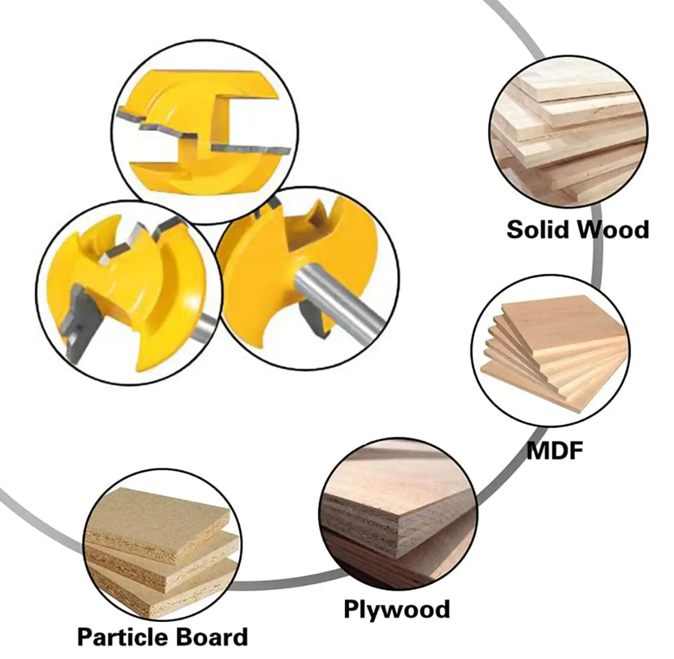 45° Lock Miter Router Bit, Woodworking Milling & Grooving Cutter, Tenon Joint Tool for Router Tables, DIY Furniture & Cabinet Making,Tenon JointCutter