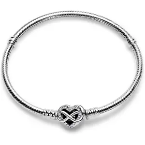 925 Sterling Silver New Classic Crown Buckle Bucket Buckle Snake Bone Chain Bracelet DIY Charm Bead Design Exquisite Surprise Gift