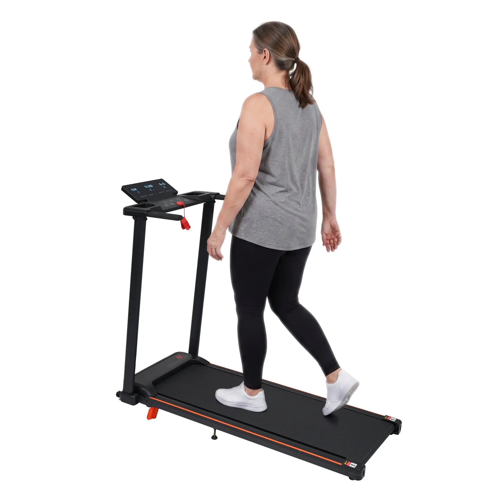 Upgraded Folding Treadmill with 8% Incline, 3.0HP Quiet Motor, 1–8 MPH, 265 lbs Capacity, Triple Display Home Treadmill with Handle