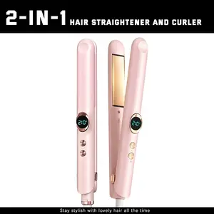 Negative Ion Ceramic Flat Iron - Adjustable 150-210°C Temperature, Fast Heat-Up, 2-in-1 Smooth Hair Straightener & Curler for Daily Use
