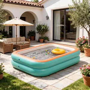 1pc Thickened Inflatable Pool, Portable Pool, Family Fun Water Play Pool, Colorful Pattern, Outdoor Water Entertainment, Easy Installation, Summer Fun
