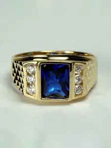 Men's Fashion Elegant Artificial Zircon Ring, Business Style Wedding Engagement Party Jewelry Gift, Simple and Precise Design