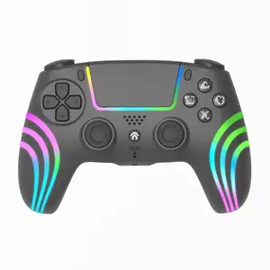 RGB Wireless Game Controller for PS5 Bluetooth Replacement Gamepad for P5/ Windows PC Rechargeable Double Vibration Motion Sensor Joystick Remote Joypad with 1500mAh Battery,Turbo, Wireless Gaming Controller