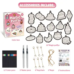 Bubble Texture DIY Coloring Costume Princess Castle Animal Educational Day Toy Gift Keychain Puffy Paint Magic Fluffy Paint Paper Diy Painting Supplies