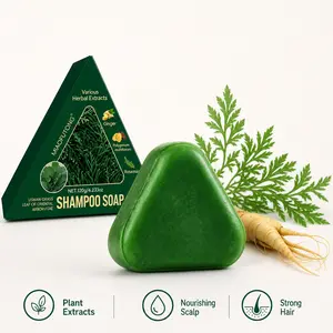 Natural Usman Grass Shampoo Bar | Ginseng & Polygonum Root for Thicker Hair & Stop Hair Loss|Suitable for people with sparse hair