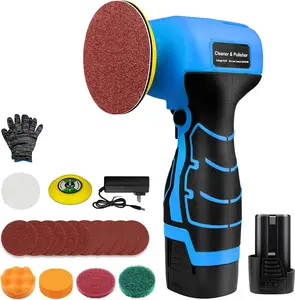 Cordless Sander, 3" Palm Sander with 16.8V 3.0Ah Li- , 3500RPM Mini Polisher, 19 Accessories Sander Tool for Sanding/Polishing/Waxing/Cleaning