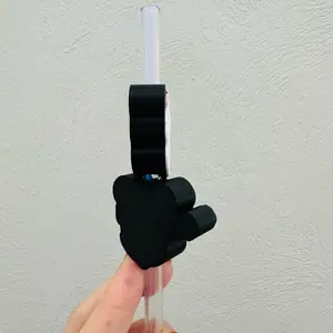 Christmas Holiday Boy and Girl Mouse in Santa Hat 3d Printed 8mm Straw Topper Bundle