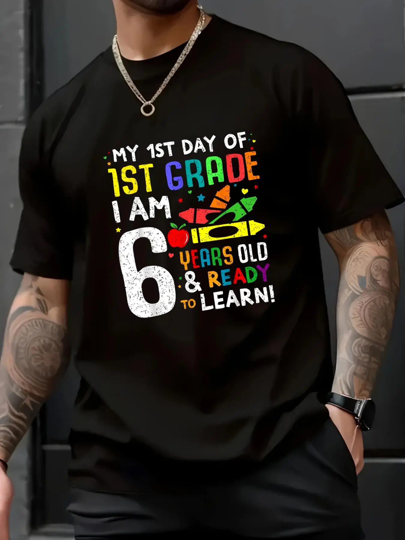 100% Cotton Unisex 1st Grade Back to First Day of School Shirt Boys Girls Gift T-Shirt, Cotton Summer Men's Short Sleeve Tops T-Shirt