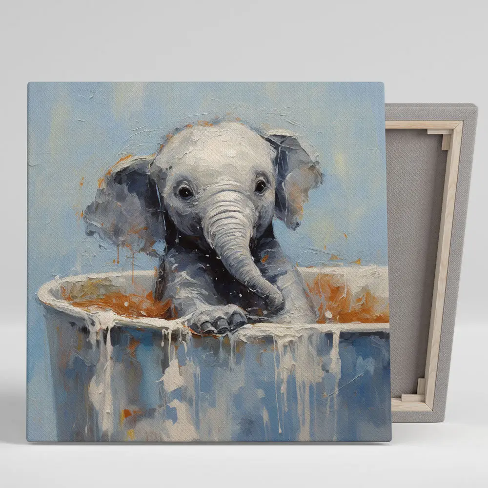 Elephant In Bathtub Poster, Animal Decor, Elephant Wall Art, Bathroom Wall Decor, Home Decor, Bathroom Wall Art