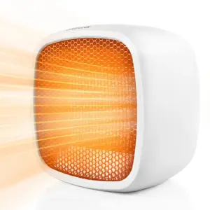 800W/1000W Compact Space Heater, 2 Seconds Fast Heating, Portable Electroceramic PTC Heater, Silent Operation with Overheating and Tipping Off Protection, Indoor Office, Bedroom, Small Living Room or Desktop Use, Mini Portable Heater