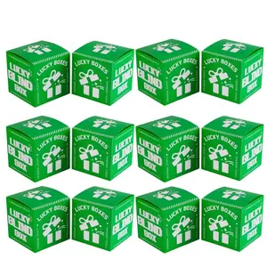 12pc Lucky Trendy Blind Box Packaging Paper Boxes, Street Market Surprise Box, Doll Lottery Small Square Packaging Box