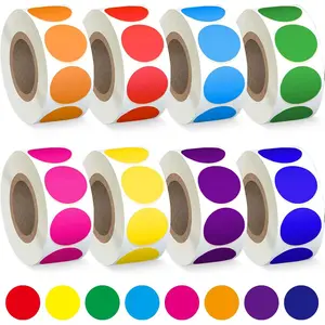 4000 PCS 3/4" Colored Dot Stickers Circle Color Coding Labels 8 Color Style Colorful Coding Label Sticker for Office Student Classroom 8 Rolls 3/4 Inches