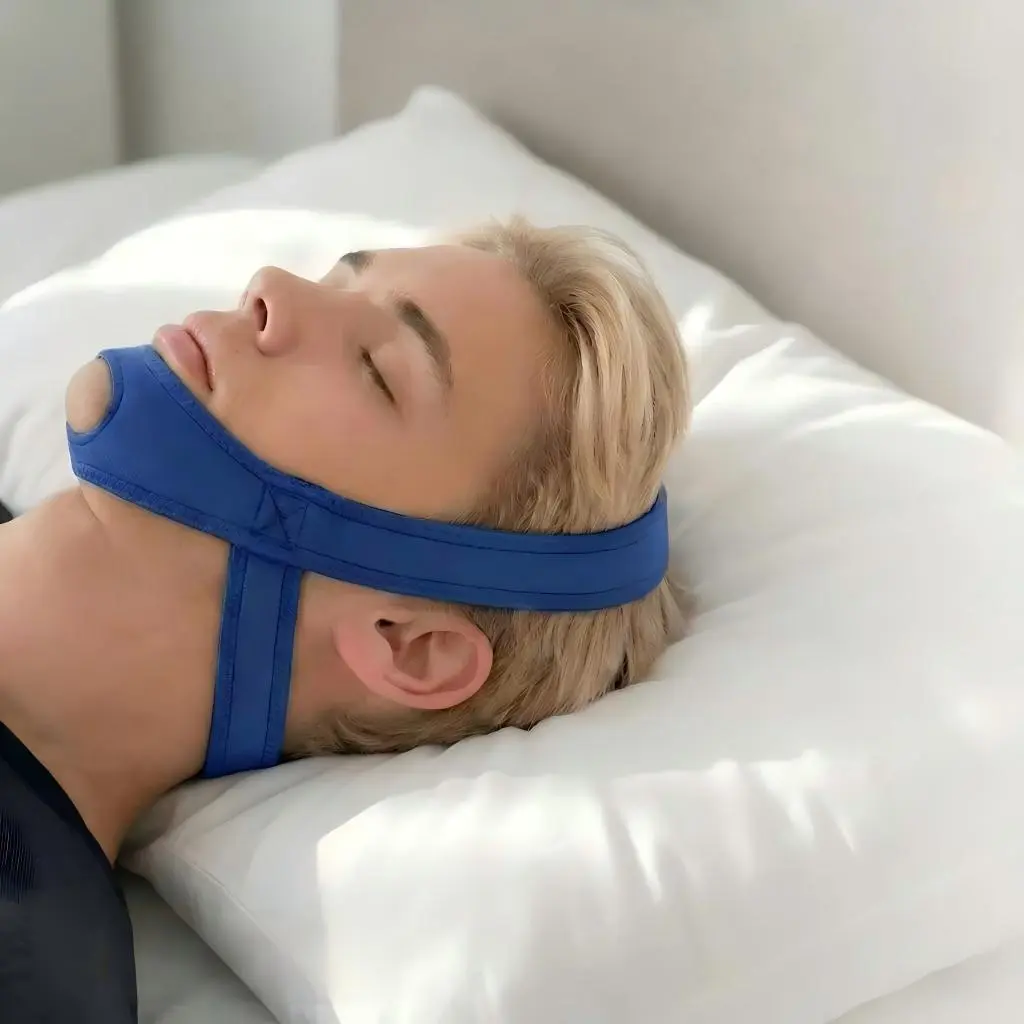 Frontloading Chin-Strap Support Forward-Oriented Jaw Posture While You Sleep Face Lifting Device Chin Reducer