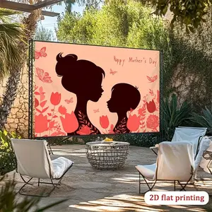 2D Flat, Mother's Day Romantic Heart Pattern Printed Backdrop, 2D Background Cloth, Suitable for Outdoor and Indoor Photography, Perfect for Parties, Home, Garden, Studio, Bedroom, and Living Room Decor, Versatile Hanging Tapestry