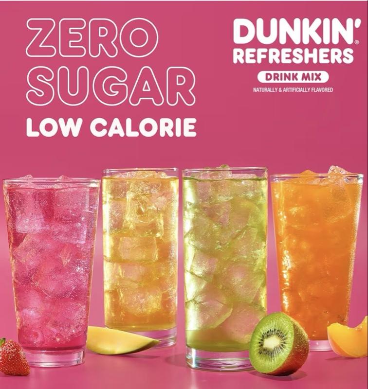 Dunkin' Refreshers Zero Sugar Singles to go Powdered Drink Mix Variety Pack, 30 Count Packets