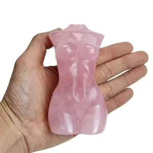 Big Goddess Body Crystal Carved Female Model Gemstone Figurines Pocket Stone Statue Lady Body Carving Crystals Quartz