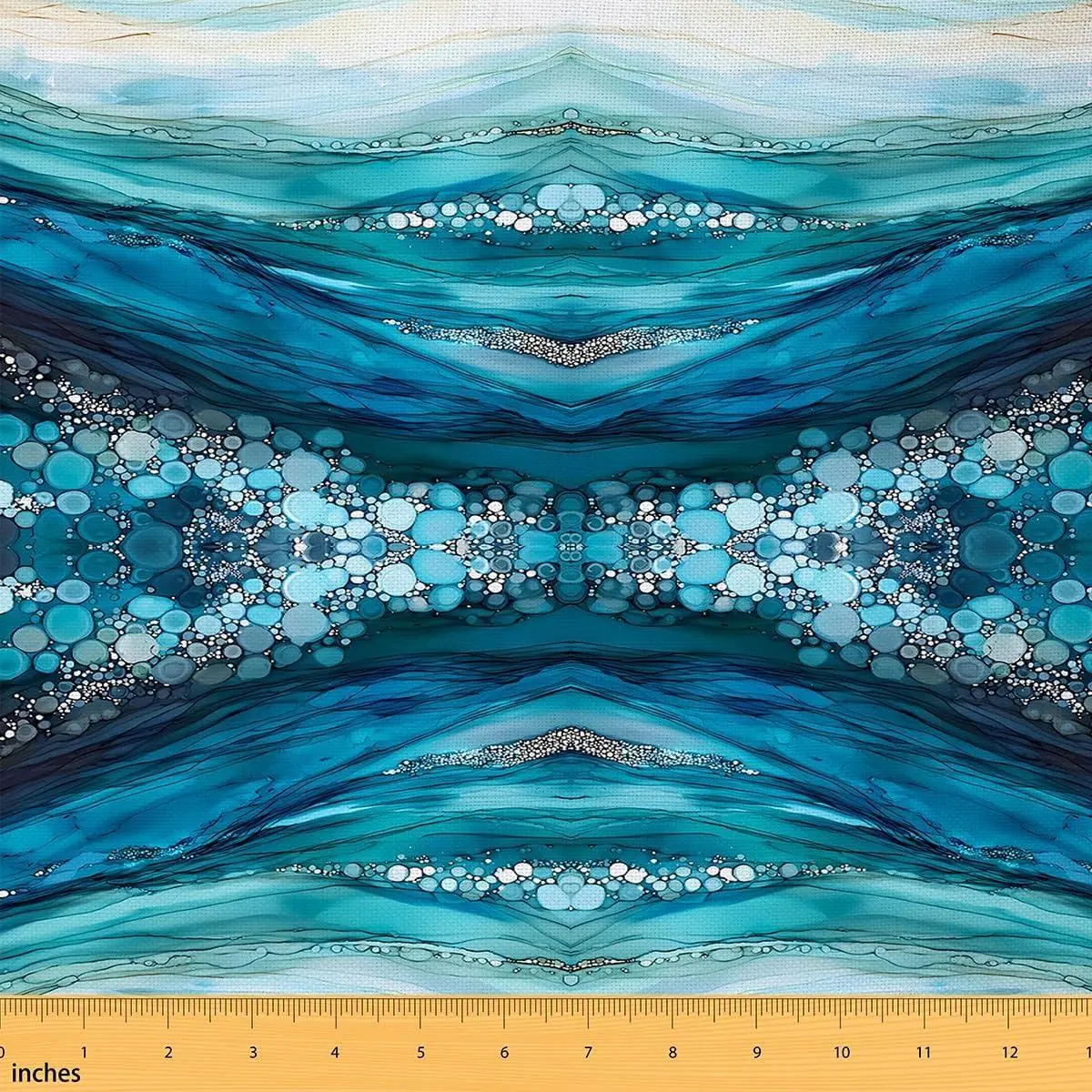 Blue Marble Fabric Abstract Ocean Wave Fluid Upholstery Fabric Sewing Crafting Marble Stone Soft Flannel Indoor Decor Home DIY Projects Natural Theme