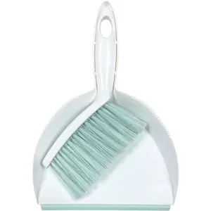 Broom and Dustpan Set Small Dustpan & Brush Set Portable Cleaning Tools for Home Office RV Camping Learning (Green)