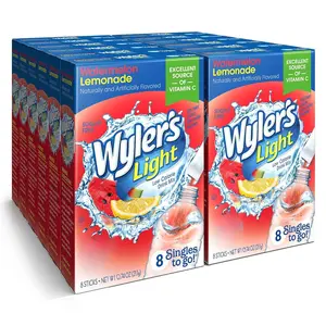 Wyler's Light Singles To Go Powder Packets, Water Drink Mix, Watermelon Lemonade, 96 Servings, 8 Count x Pack of 12 Flavor Beverage