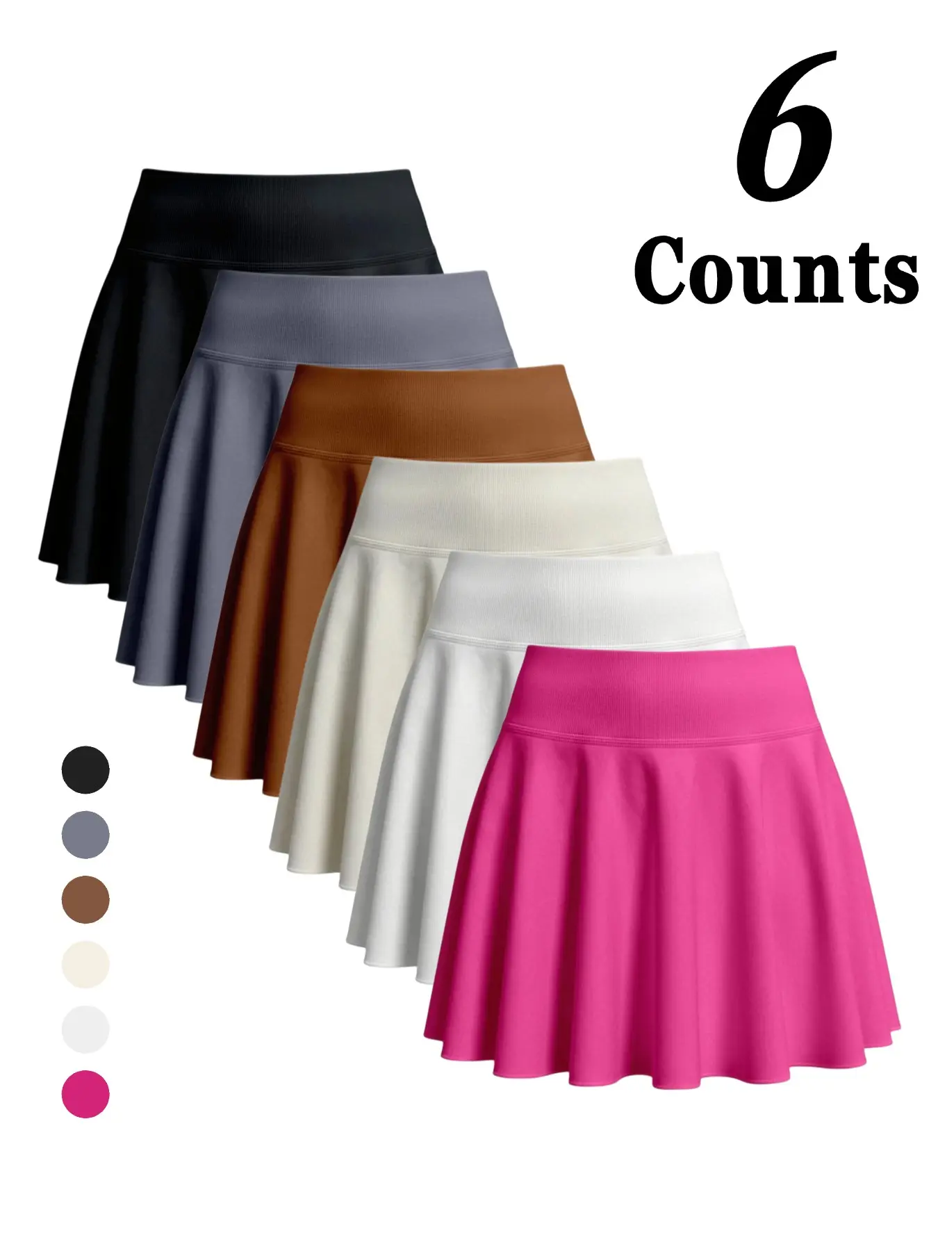 Women's Plain Tennis Skirt with Inner Lining Pockets, Quick-Dry Sweat-Wicking Sporty Yoga Gym Skirt, Multi-Color All Seasons Wear, Pleated Sports Skirt, Stretchy Athletic Skirt
