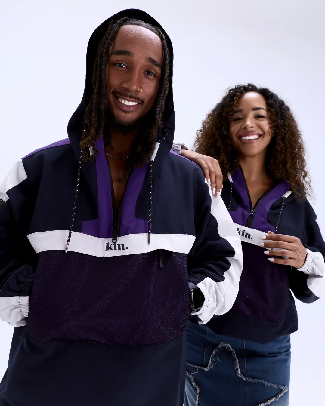 Navy Satin Lined Windbreaker