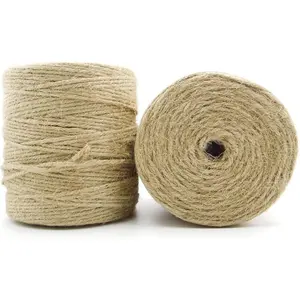 2 Pack 2mm  Jute Twine String - 1600  (800Ft/Roll) Craft  Rope for  Wrapping, Gardening, DIY Crafts, Macrame, Wedding,  Decor (Brown)