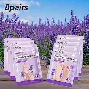 8pcs Hand And Foot Masks - 4 Gloves & 4 Socks Dry Hands, Hand And Foot Mask With Lavender Essence, Deep Moisturizing, Physical Exfoliating, Hand And Foot Care, Ideal Gift For Mother'S Day, Body Mask