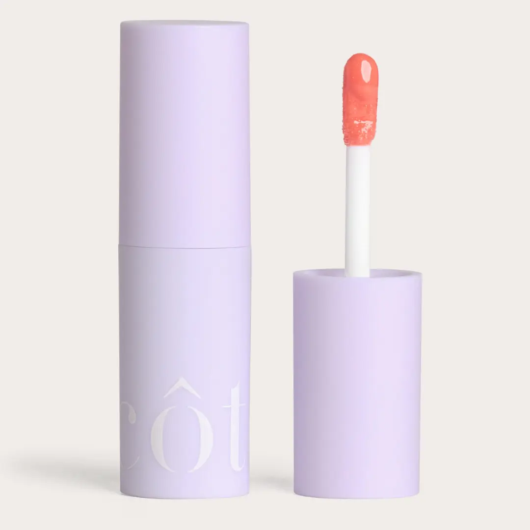 The Necessity Peptide Lip Shine Branson Naturally Plumping Ultra Hydrating Long-lasting Shine Peachy Coral Gloss