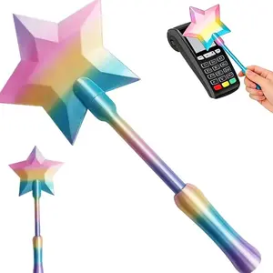 New Printed Wand-Style Contactless Payment Card Holder, Cute Star Shape, Bank Card Storage, Kawaii Design, Card Organizer, Desktop Accessory