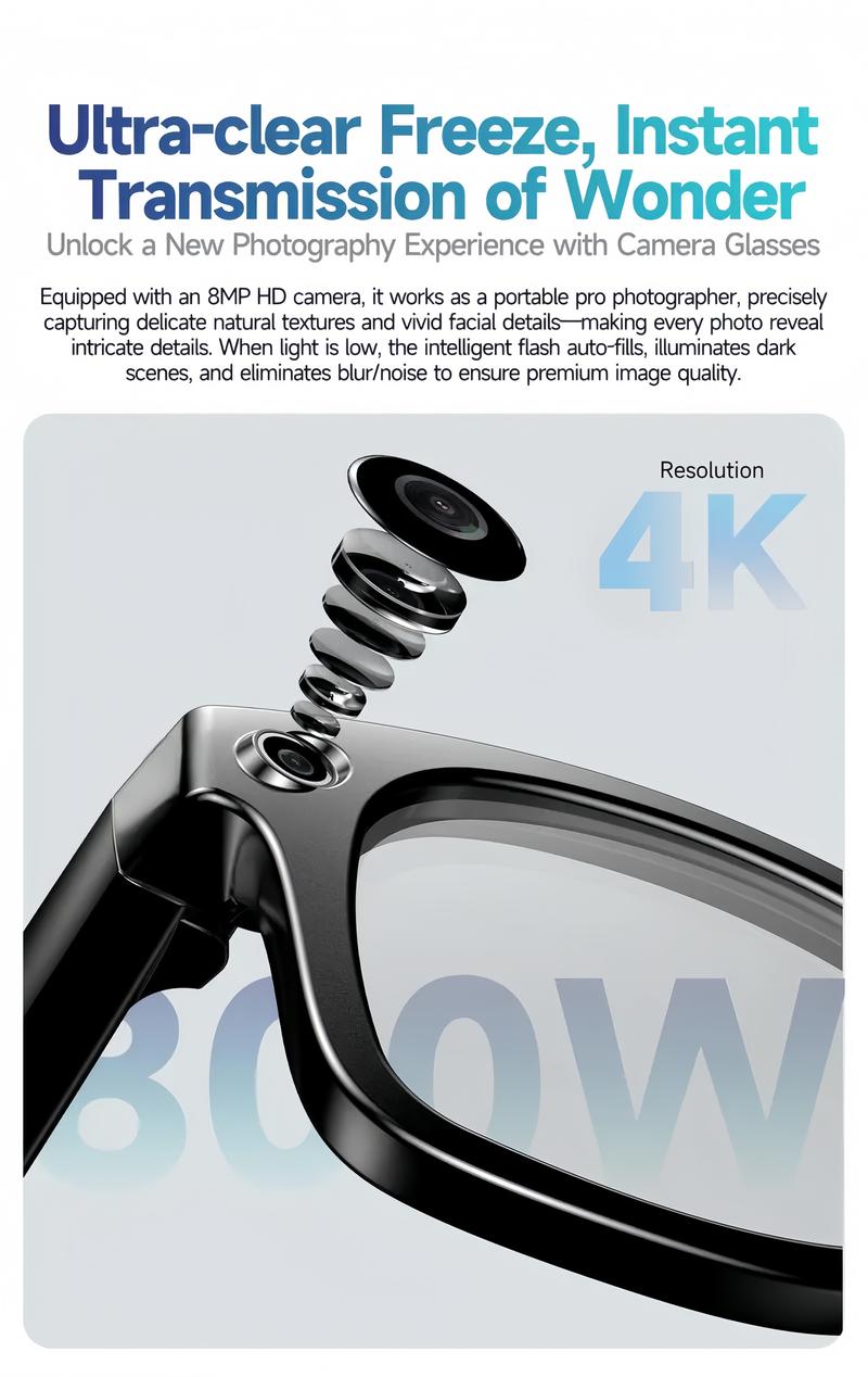 Smart AI Camera Glasses with 8MP Photochromic Lenses ,Button Touch Adjustment for Travel Outdoor Adventures Hands-Free Photography 160+Languages Real-Time Translation Bluetooth Wireless Wearable Video Recording UV Protection ,Black Friday & Cyber Monday Smart AI Camera Glasses with 8MP Photochromic Lenses ,Button Touch Adjustment for Travel Outdoor Adventures Hands-Free Photography 160+Languages Real-Time Translation Bluetooth Wireless Wearable Video Recording UV Protection ,Black Friday & Cyber Monday