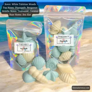 Seashell Wax Melts | Wax Melts | Shell Wax Melts | Seashells | Beach Wax Melts | White Tahitian Woods Fragrance | Beach Fragrance | Beach Candle | Mini SeaShells | Made-To-Order