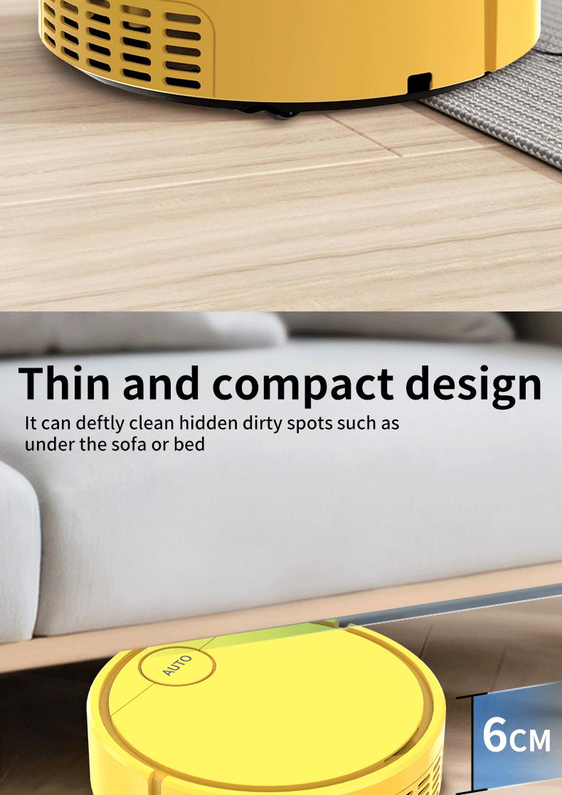 Robot Vacuum Cleaner Sweeping & Wet Mopping Floor Adsorbs Dust Desktop for Carpet, Pet Hair, Hard Floors, Home Cleaning