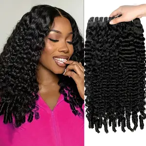 Ishow 12A Brazilian Burmese Curly Human Hair Water/Deep Wave Human Hair Bundles 1/3/4 Pcs Lot Water/Deep Wave Quick Weave 3 Bundles With Lace Closure