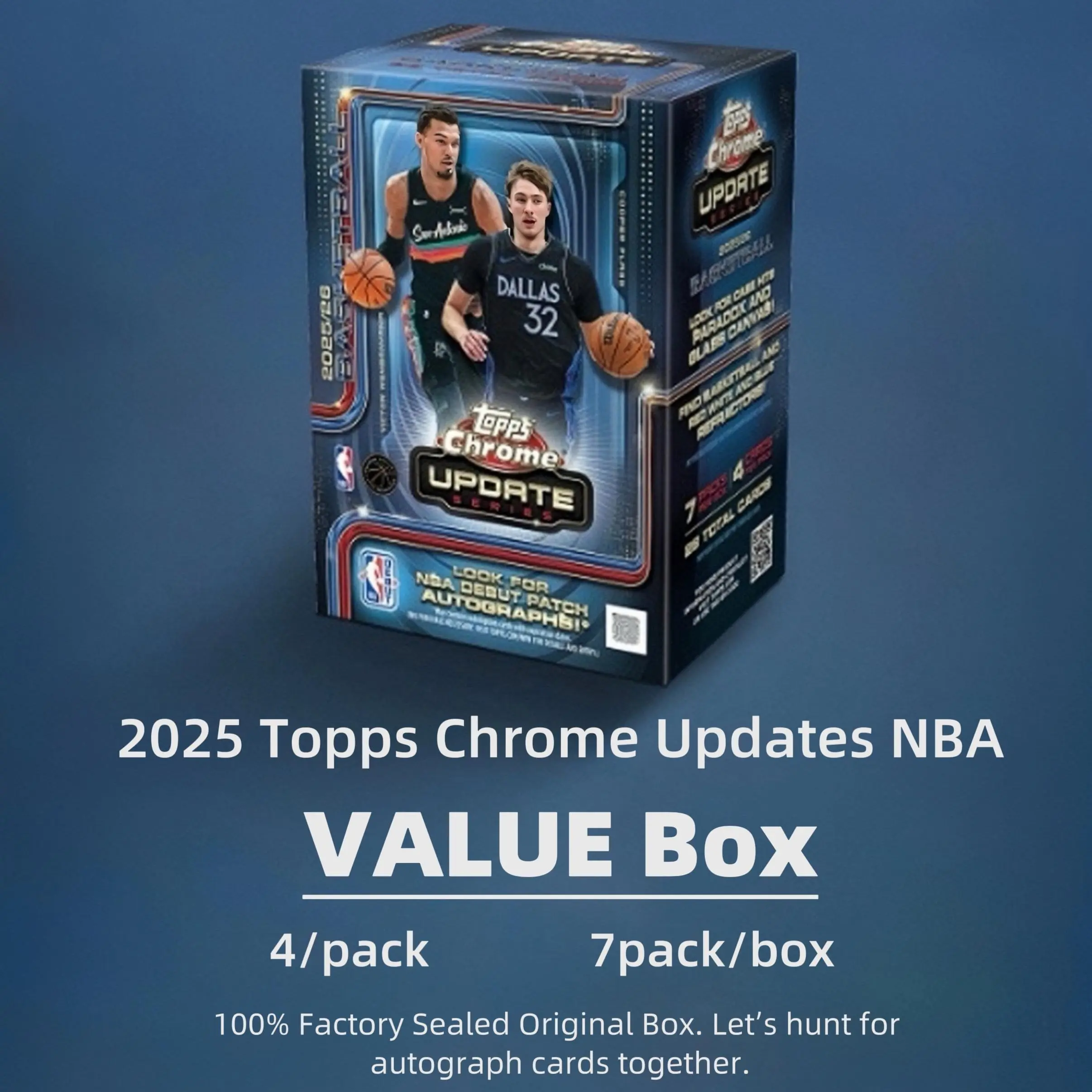 2025 Topps Chrome Update NBA Basketball Value Box Trading Card Collectible Blind Box