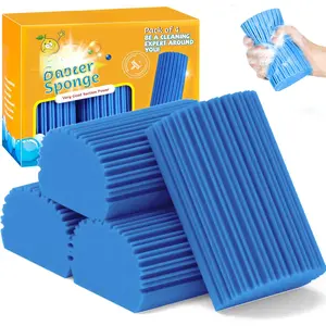 4 Pack Damp Clean Duster Sponge, Magic Sponge Eraser for Household Cleaning,  Dusters Cleaning Supplies for Housekeeping, Dish, Blinds, Glass, Baseboards,Window Track Grooves and Faucets
