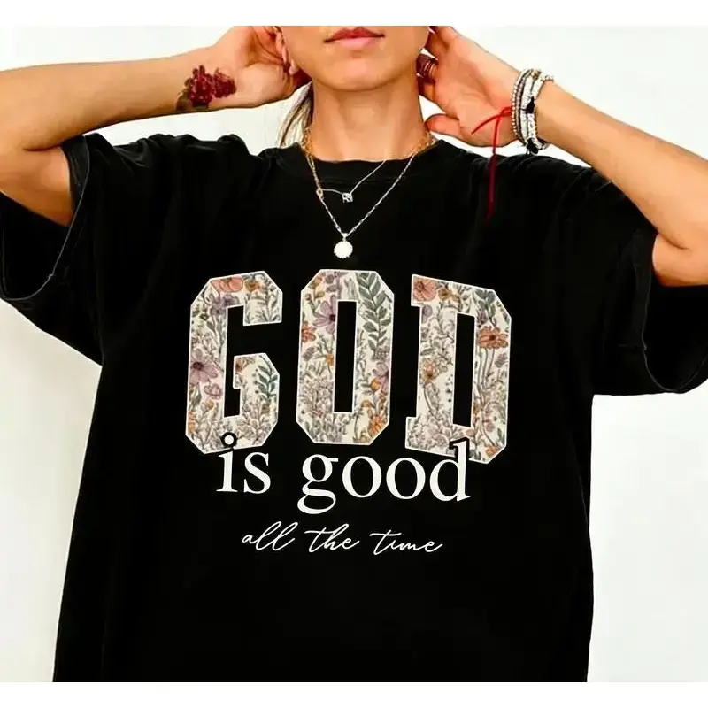 Men's Christian Short-Sleeve T-Shirt - "God Is Good" Bible Verse Comfortable Religious Top, New Year Sale, Free Shipping