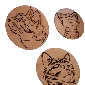 custom woodburned coasters with felt bottoms