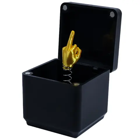 Funny Christmas gift, 1 piece creative surprise finger gesture design gift box, surprise gift for friends and family, prank gift