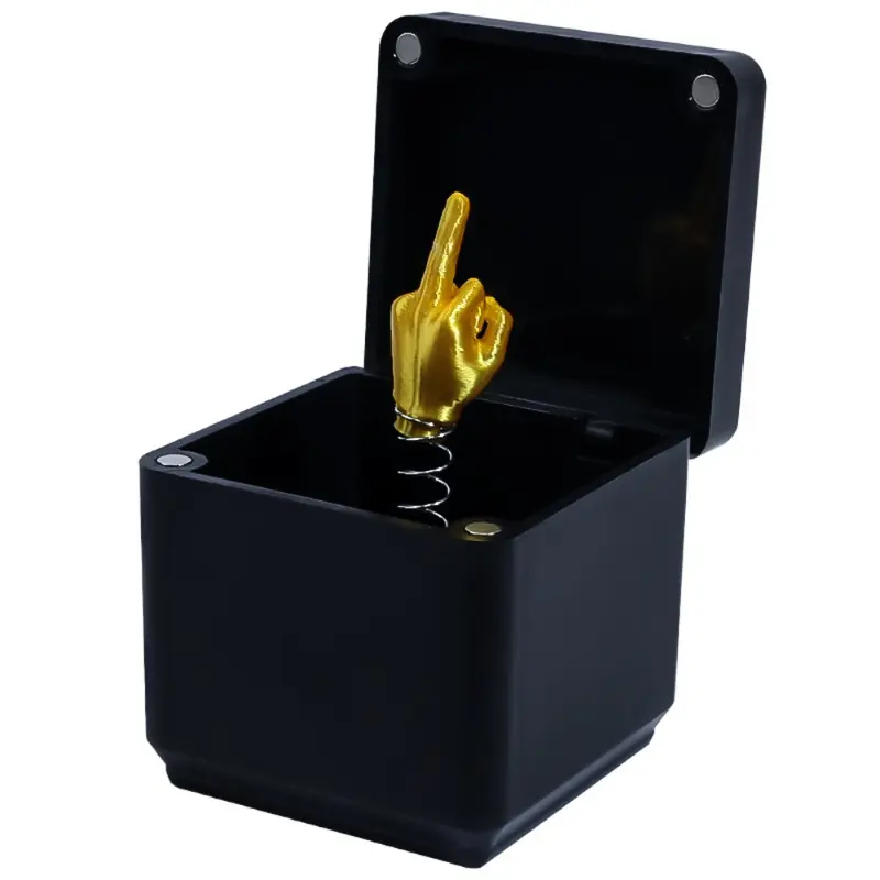 Funny Christmas gift, 1 piece creative surprise finger gesture design gift box, surprise gift for friends and family, prank gift