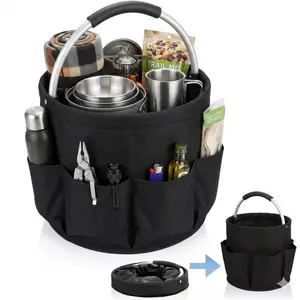 Multi-Functional Folding Camp Tote & Picnic Basket - Portable Storage for Hiking, Beach Trips & Outdoor Adventures