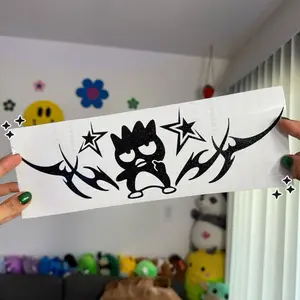 Cute Penguin Tramp Stamp Vinyl Decal for Car Laptop Window Bumper Sticker Fun Tribal Penguin Design Decal