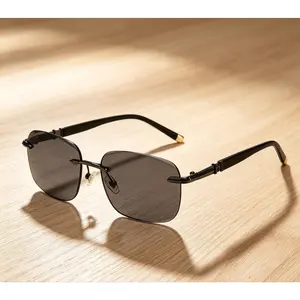 Stylish Frameless Cut-Edge Sunglasses with UV Resistant Lenses, Perfect for Driving