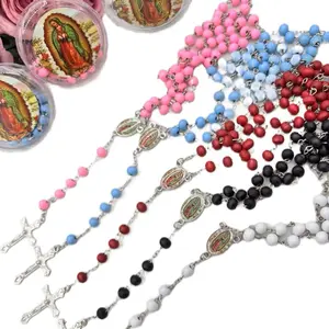 12pcs Lady of Guadalupe Rosaries  - rosario de madera/ memorial gifts/ rosarios religiosos Baptism Favors